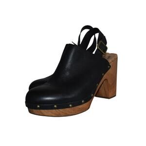Kork-Ease Sienna Slingback Black Platform Clog Size 10